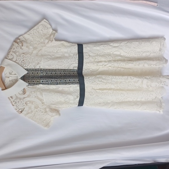 Nanette Lepore Lace Overlay Dress, cream & black - Picture 1 of 7